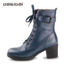 DALIBAI 5093 chaussures de mode en cuir véritable bottes martin knight lady boot